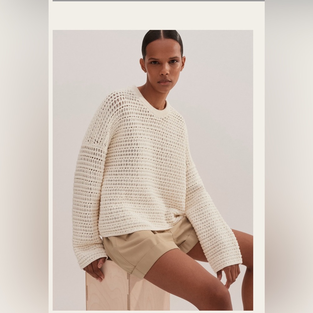 Boxy cotton knit sweater from British designer Me+Em.